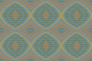 Ikat Damask Paisley Embroidery Background. Ikat Frame Geometric Ethnic Oriental Pattern Traditional. Ikat Aztec Style Abstract Design for Print Texture,fabric,saree,sari,carpet. vector