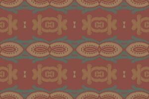 Ikat Damask Paisley Embroidery Background. Ikat Print Geometric Ethnic Oriental Pattern traditional.aztec Style Abstract Vector illustration.design for Texture,fabric,clothing,wrapping,sarong.