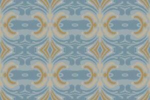 Ikat Damask Paisley Embroidery Background. Ikat Seamless Pattern Geometric Ethnic Oriental Pattern traditional.aztec Style Abstract Vector design for Texture,fabric,clothing,wrapping,sarong.