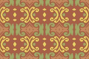 Motif Ikat Paisley Embroidery Background. Ikat Background Geometric Ethnic Oriental Pattern traditional.aztec Style Abstract Vector illustration.design for Texture,fabric,clothing,wrapping,sarong.