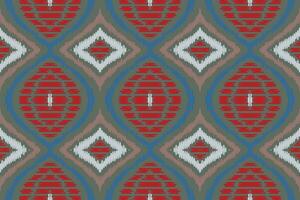 Ikat Damask Embroidery Background. Ikat Pattern Geometric Ethnic Oriental Pattern traditional.aztec Style Abstract Vector illustration.design for Texture,fabric,clothing,wrapping,sarong.