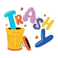 Trendy Trashy Bin vector