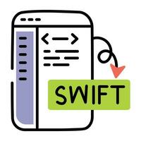 Trendy Swift Language vector