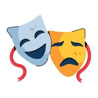 Trendy Comedy Masks vector