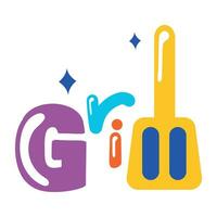 Trendy Grill Spatula vector