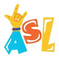 Trendy ASL Word vector