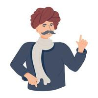 Trendy Turban Man vector