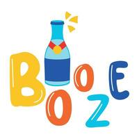 Trendy Booze Bottle vector