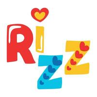 Trendy Rizz Text vector