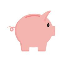 Piggy bank icon in flat style vector