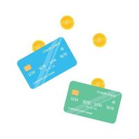 The concept of transferring money from a card to another card vector