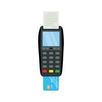 pos terminal para pago con cheque y crédito tarjeta vector