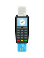 Concept of approved credit card payment POS terminal vector