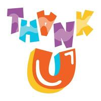 Trendy Thank You vector