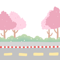 árvore e estrada png