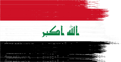 Iraq  flag on map on transparent  background or png