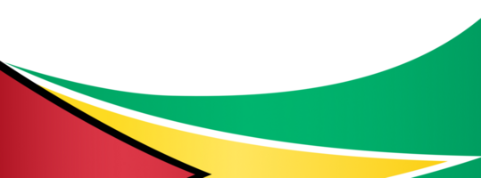 Guyana flag wave isolated on png or transparent background