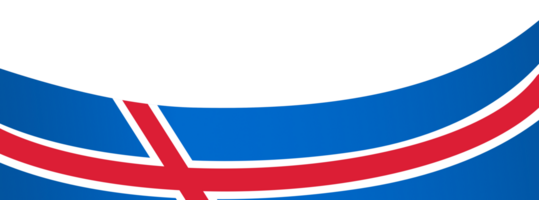 Iceland  flag wave isolated on png or transparent background