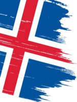 Island Flagge mit Bürste Farbe texturiert isoliert auf png oder transparent Hintergrund