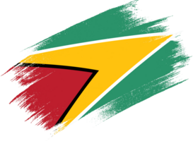 Guyana vlag met borstel verf getextureerde geïsoleerd Aan PNG of transparant achtergrond