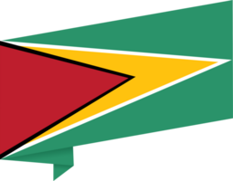Guyana flag wave isolated on png or transparent background
