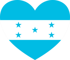 Honduras  flag in heart shape isolated  on  transparent  background png