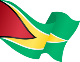 Guyana vlag Golf geïsoleerd Aan PNG of transparant achtergrond