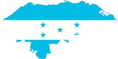 Honduras bandiera su carta geografica su trasparente sfondo o png