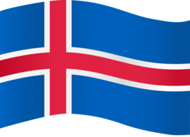 Islanda bandiera onda isolato su png o trasparente sfondo