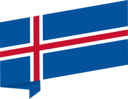 Iceland  flag wave isolated on png or transparent background