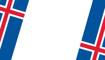 Iceland  flag wave isolated on png or transparent background