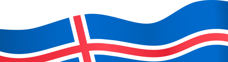 Islande drapeau vague isolé sur png ou transparent Contexte