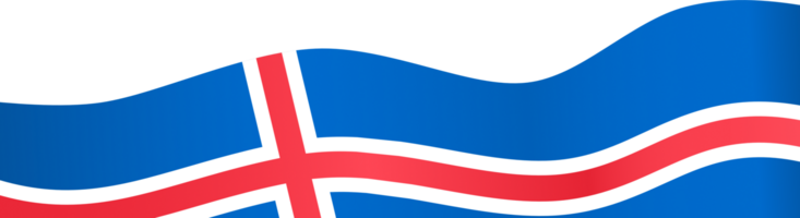 Iceland  flag wave isolated on png or transparent background