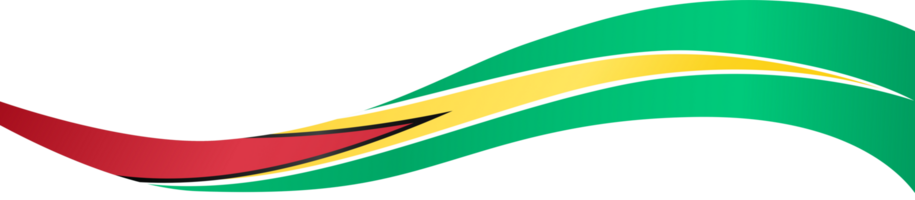 Guyana flag wave isolated on png or transparent background