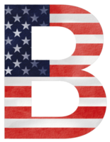 letra si mano pintado acuarela Estados Unidos alfabeto texto con unido estado de America bandera dentro png