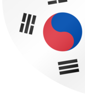 South Korea flag wave isolated on png or transparent background