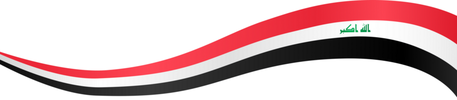 Iraq  flag wave isolated on png or transparent background