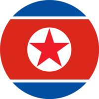 North Korea flag button on white background png