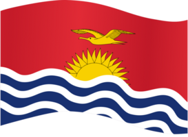 Kiribati  flag wave isolated on png or transparent background