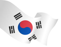 Sud Corée drapeau vague isolé sur png ou transparent Contexte