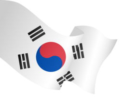 South Korea flag wave isolated on png or transparent background