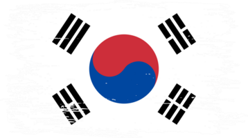 Sud Corée drapeau avec brosse peindre texturé isolé sur png ou transparent Contexte