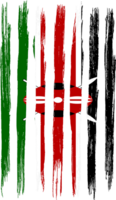 Kenya drapeau sur carte sur transparent Contexte ou png