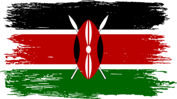 Kenya  flag on map on transparent  background or png