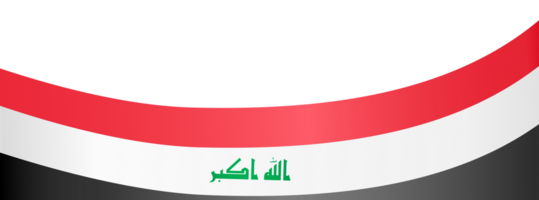 Iraq  flag wave isolated on png or transparent background