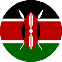 Kenya flag button on white background png