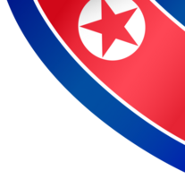 North Korea flag wave isolated on png or transparent background