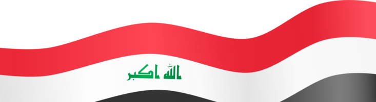 Iraq  flag wave isolated on png or transparent background