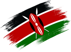 Kenya  flag on map on transparent  background or png
