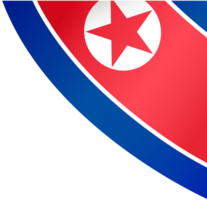 North Korea flag wave isolated on png or transparent background